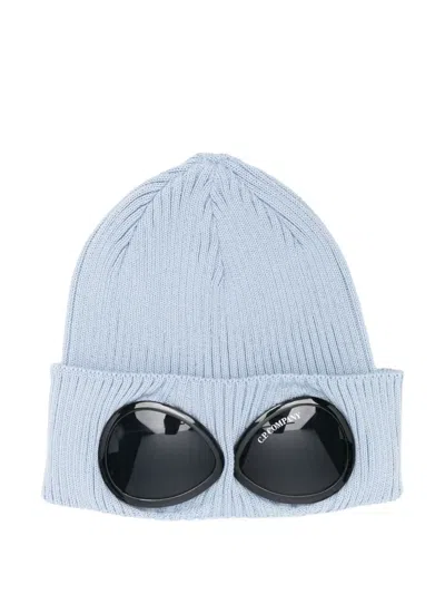 C.p. Company Goggles-detail Beanie In Blue