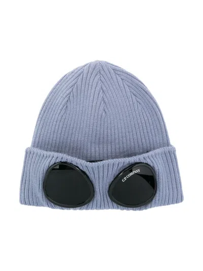 C.p. Company Kids' Goggles-detail Beanie In Blue