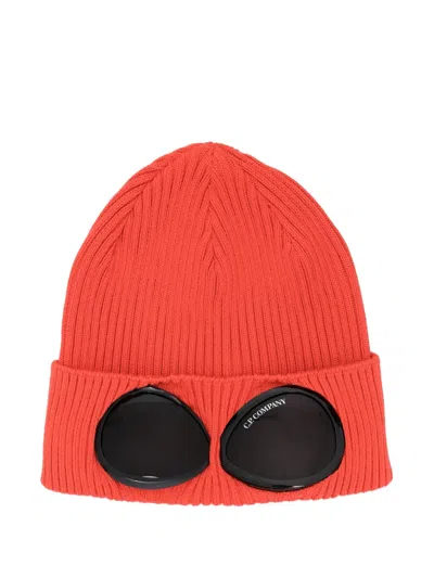 C.p. Company Goggles-detail Beanie In Orange