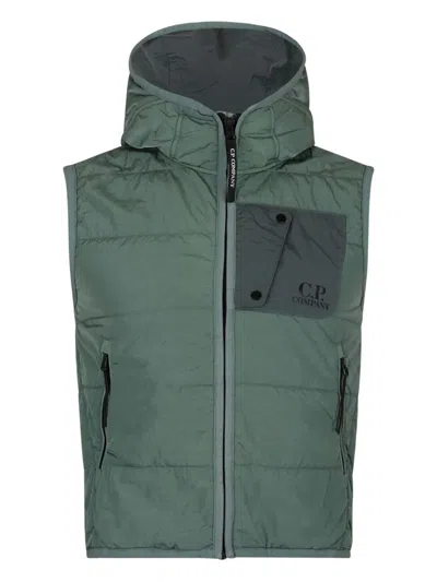 C.p. Company Kids' Goggles-detail Gilet In Green