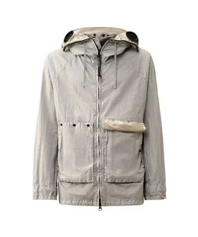C.p. Company Goggles-detail Hooded Jacket In Gray