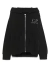 C.p. Company Goggles-detail Cotton Hoodie In Black