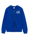 C.p. Company Goggles-detail Hoodie In Blue