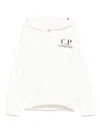 C.p. Company Goggles-detail Hoodie In White