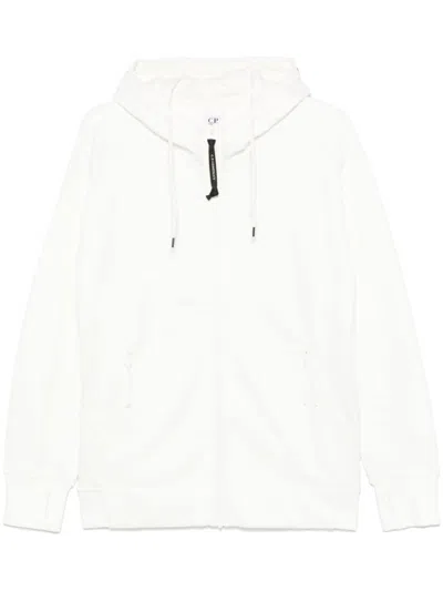 C.p. Company White Goggle Hoodie In 103 Gauze White