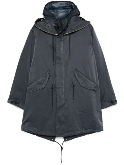 C.p. Company Goggles-detail Padded Coat In Black Sand