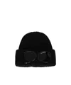 C.p. Company Knit Cap In Extrafine Merino Wool In Black