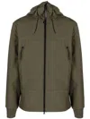 C.p. Company Goggles-detail Zip-up Hooded Jacket In Green