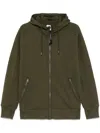 C.p. Company Goggles-detail Zip-up Hoodie In Green