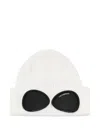 C.p. Company White Cotton Goggle Beanie In ホワイト