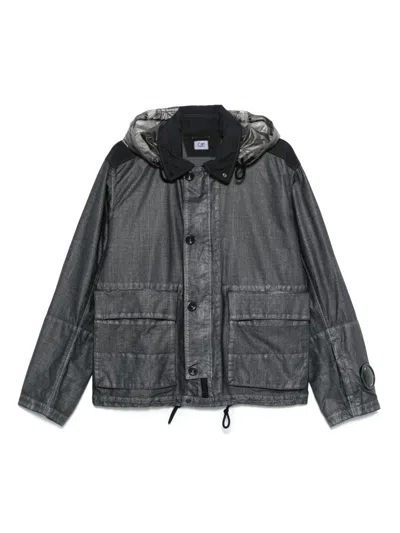 C.p. Company Goggles-detailed Jacket In Gray