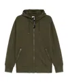 C.p. Company Goggles-detail Zip-up Hoodie In Green