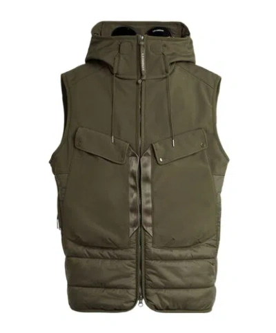 C.p. Company Goggles Thin Vest In Green