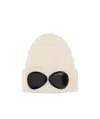 C.p. Company Cream Merino Wool Beanie In White