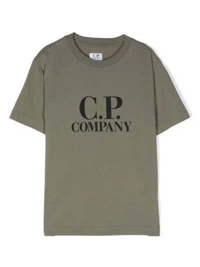 C.p. Company Logo-print Cotton T-shirt In 绿色