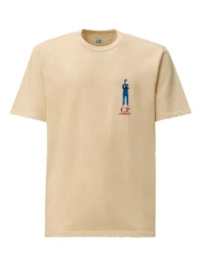 C.p. Company Graphic-print Cotton T-shirt In Nude