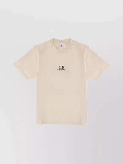 C.p. Company Graphic Print Crew Neck Short Sleeve T-shirt In Neutral