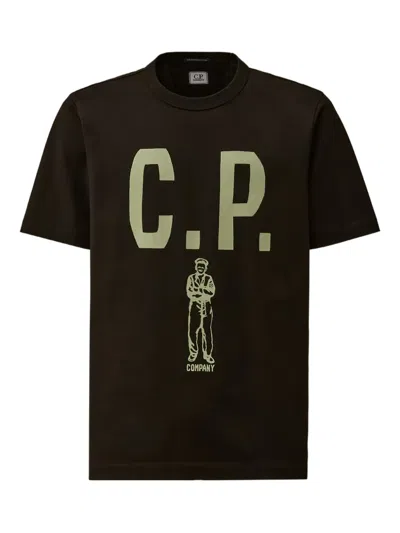 C.p. Company Graphic-print Crew-neck T-shirt In Black