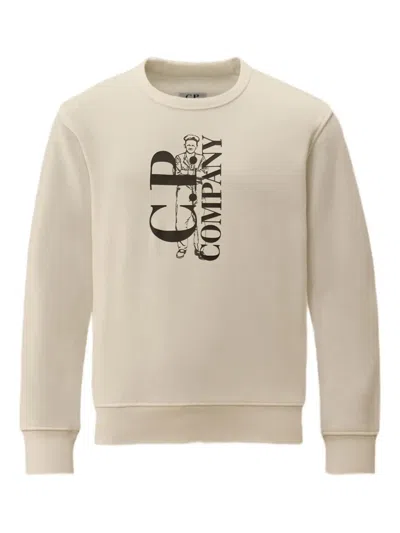 C.p. Company Kids' Graphic Print Sweater In Neutral