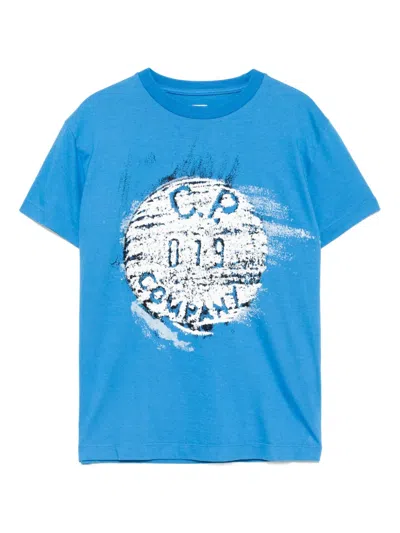 C.p. Company Kids' Graphic-print T-shirt In Blue