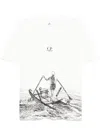 C.p. Company T-shirt Mit Grafischem Print In Weiss