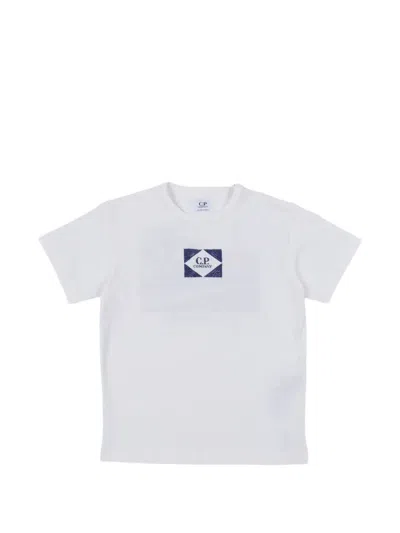 C.p. Company Kids' Graphic-print T-shirt In White