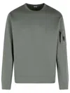 C.p. Company Cotton Sweatshirt Arm Pocket In Gray