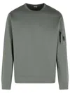 C.p. Company Cotton Sweatshirt Arm Pocket In Green