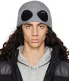 C.p. Company Gray Goggle Beanie In 937 Griffin Grey
