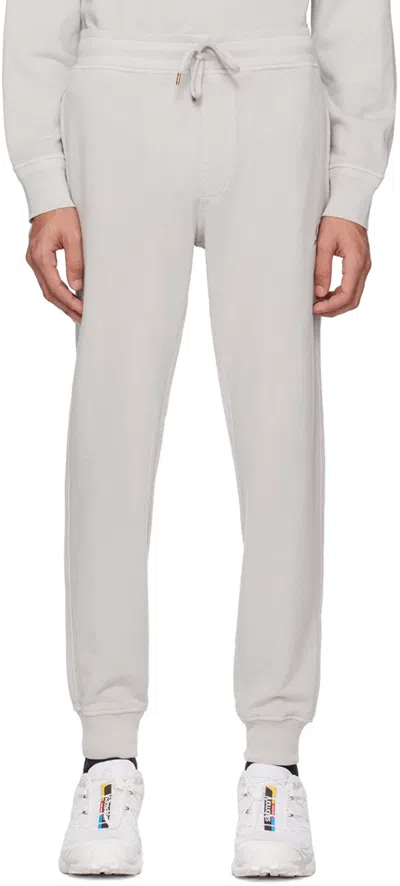 C.p. Company Gray Tapered Lounge Pants In 936 Flint Grey