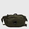 C.p. Company Functional Nylon Belt Bag With Prominent Logo In Green