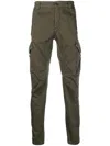 C.p. Company Cargo Stretch-cotton Trousers With Multiple Pockets In Green