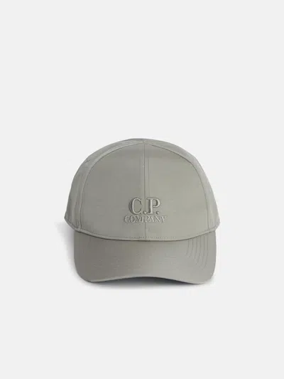 C.p. Company Green Cotton Cap In Grey