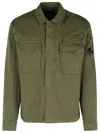 C.p. Company Rip-stop Cotton Jacket With Adjustable Drawstring Hem In Green