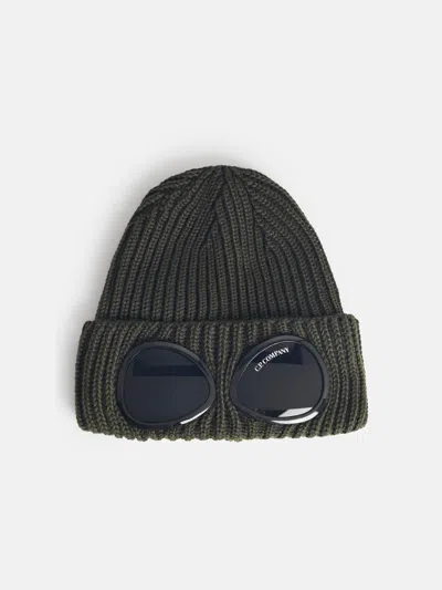 C.p. Company Green Merino Wool Beanie