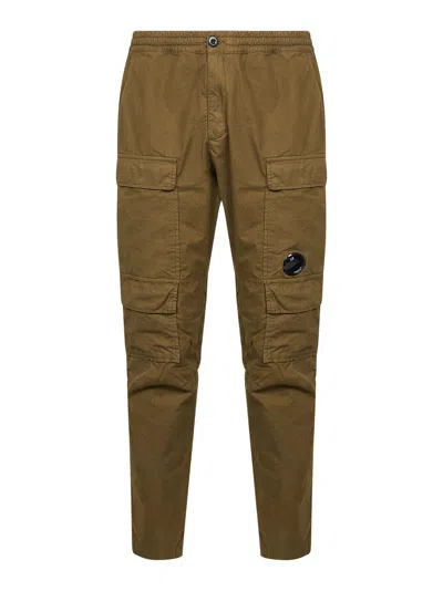 C.p. Company Elasticate Drawstring Cargo Pants In Brown