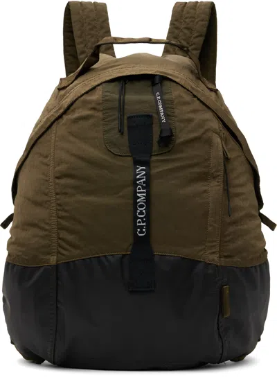 C.p. Company Green Nylon B Rounded Backpack In 683 Ivy Green