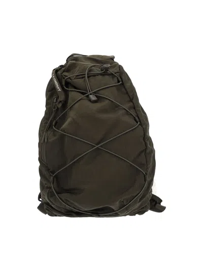C.p. Company Green Nylon-b Drawstring Sling Backpack