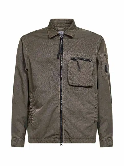 C.p. Company Panama-r Ziped Chest-pocket Jacket In Gray