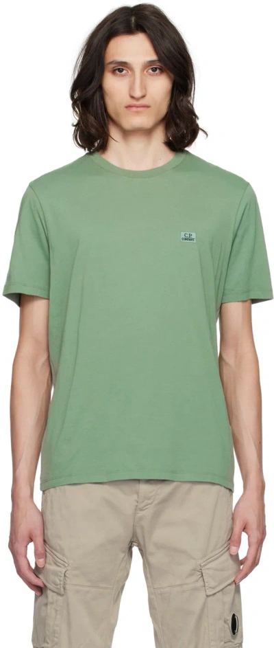 C.p. Company Logo-appliqué Cotton T-shirt In Green Bay 626