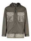 C.p. Company C.p.company Lead Grey Bitm Nylon Goggle Jacket In Green