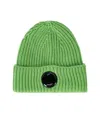 C.p. Company Green Ribbed Beanie