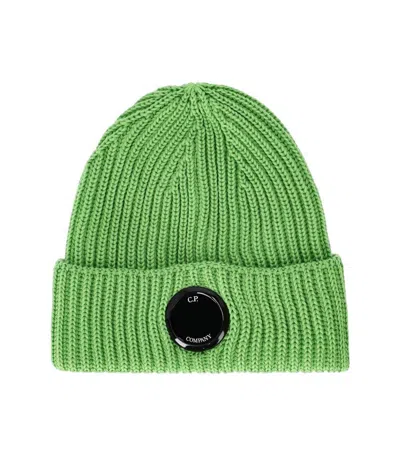 C.P. COMPANY C.P. COMPANY GREEN RIBBED BEANIE