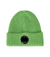C.p. Company Green Ribbed Beanie