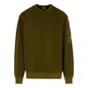 C.p. Company Lens-pocket Crew-neck Sweatshirt In Green