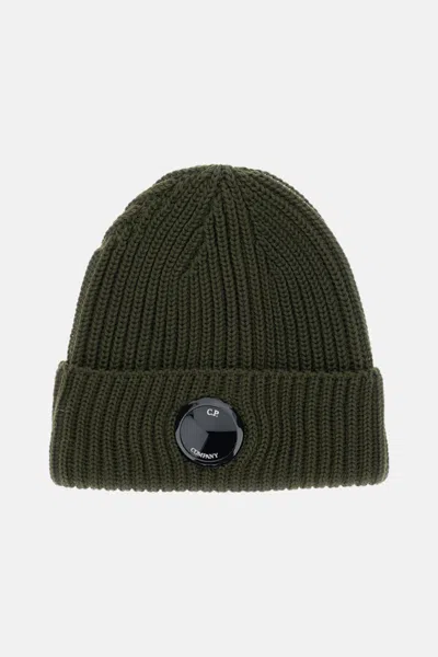 C.P. COMPANY GREEN TEXTURED BEANIE HAT