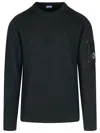 C.p. Company Wool Blend Sweater Arm Pocket In Green