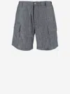 C.p. Company Chambray Cargo Shorts With Adjustable Waist