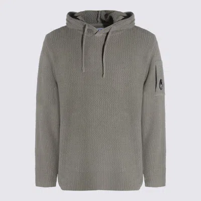 C.p. Company Hooded Long Sleeve Knitwear With Arm Pocket In Brown
