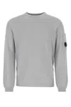 C.p. Company Long-sleeve Matte Finish T-shirt With Circular Lens Pocket In Drizzle
